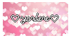 Pink bokeh with the text 'Yandere' surrounded by hearts overlaid