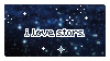 Animation of twinkling stars with the text 'I love stars' overlaid